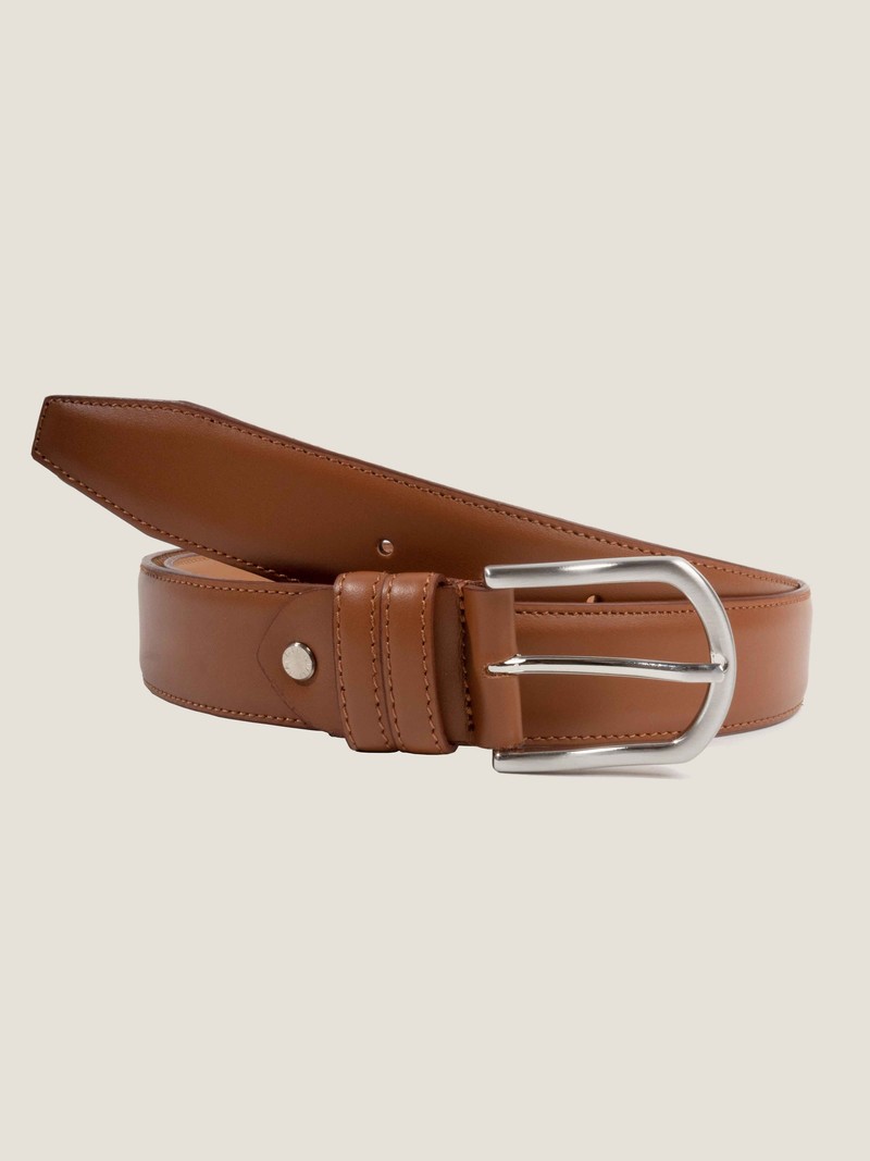 Leather Belt - Light brown - Men