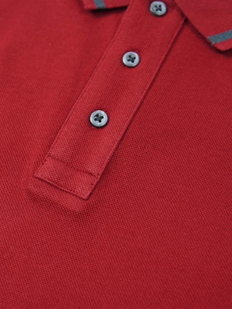 League of Rebels LS Red Dhalia Button Polo