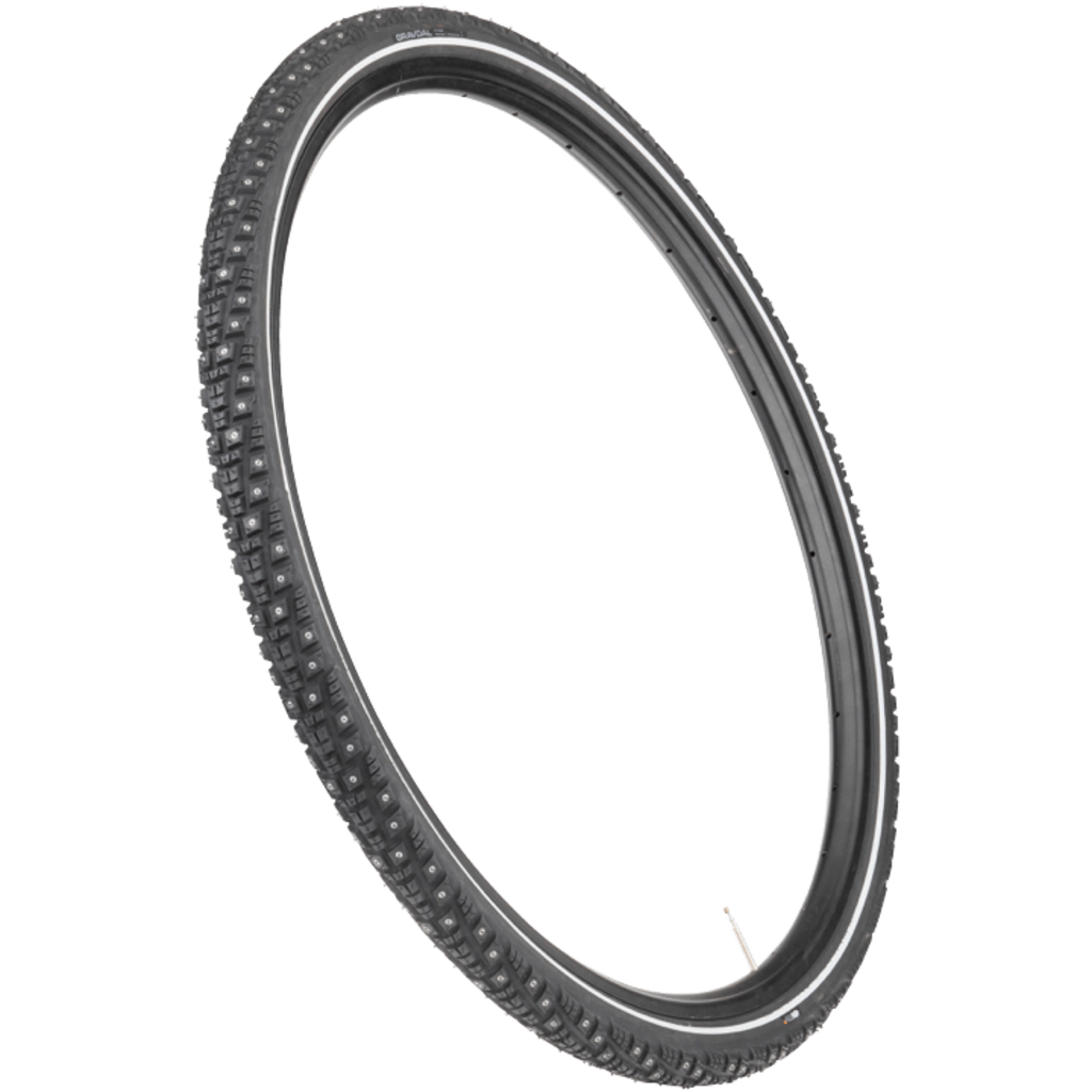 Gravdal Tire - 700 x 38, Clincher, Steel, Black, 33tpi, 252 Carbide Steel Studs