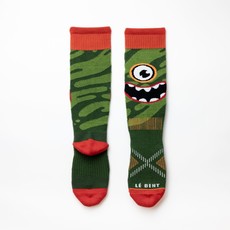 Le Bent Kids Monster Party Light Snow Sock Green