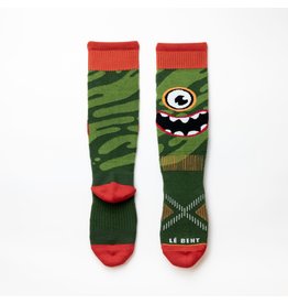 Le Bent Kids Monster Party Light Snow Sock Green