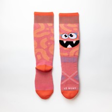 Le Bent Kids Monster Party Light Snow Sock Pink