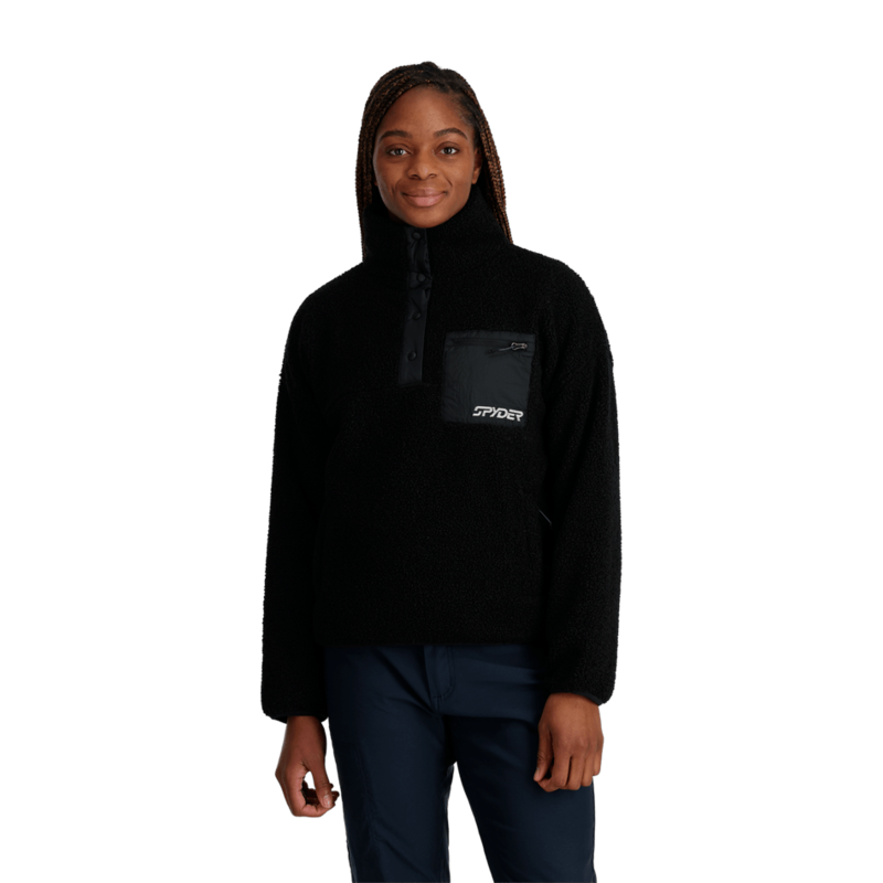 Spyder CLOUD FLEECE  SNAP PULLOVER (2024) BLACK