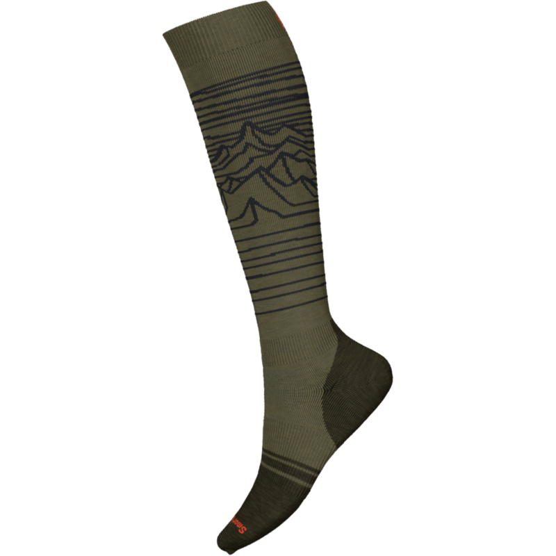 Smartwool Snowboard Full Cushion Iguchi Pattern OTC Winter Moss