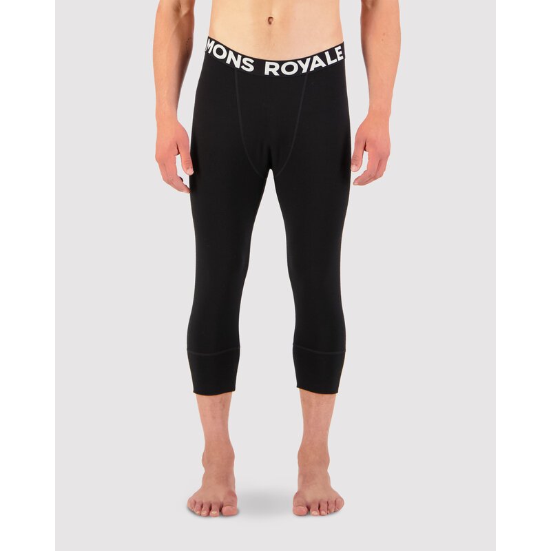 Mons Royale Mens Cascade 3/4 Legging Logo Black
