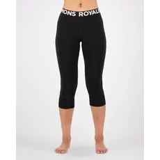 Mons Royale Womens Cascade  3/4 Legging Logo Black