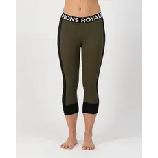 Mons Royale Womens Cascade 3/4 Legging Logo Dark Olive