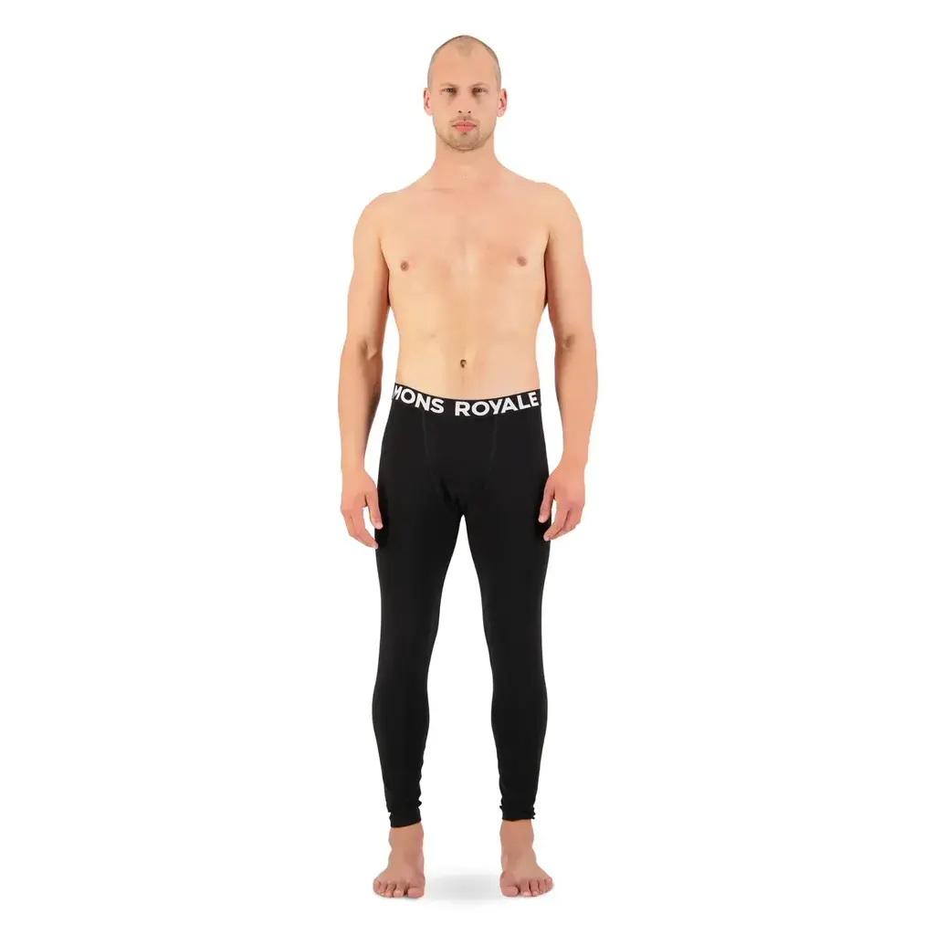 Mons Royale Mens Cascade Legging Logo Black