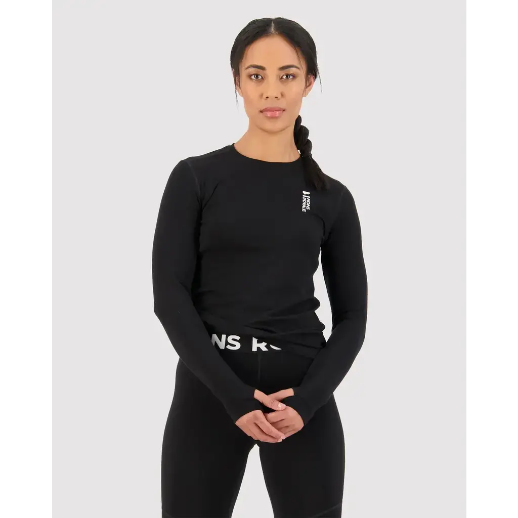 Mons Royale Womens Cascade LS VLU Black