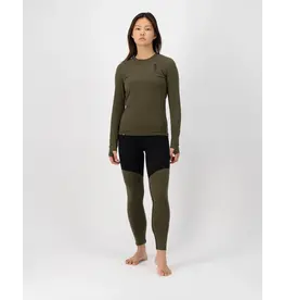 Mons Royale Womens Cascade LS VLU Dark Olive