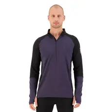 Mons Royale Mens Olympus 1/2 Zip LS VLU Black / 9 Iron