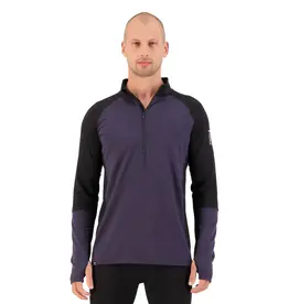 Mons Royale Mens Olympus 1/2 Zip LS VLU Black / 9 Iron