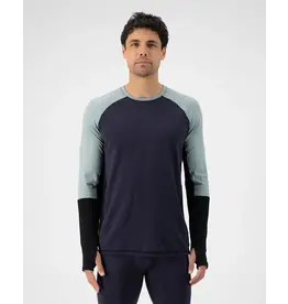 Mons Royale Mens Olympus LS VLU Dew / 9 Iron / Black