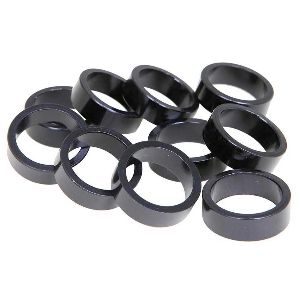 EVO Alloy headset spacers, 28.6mm, Black, 10mm,