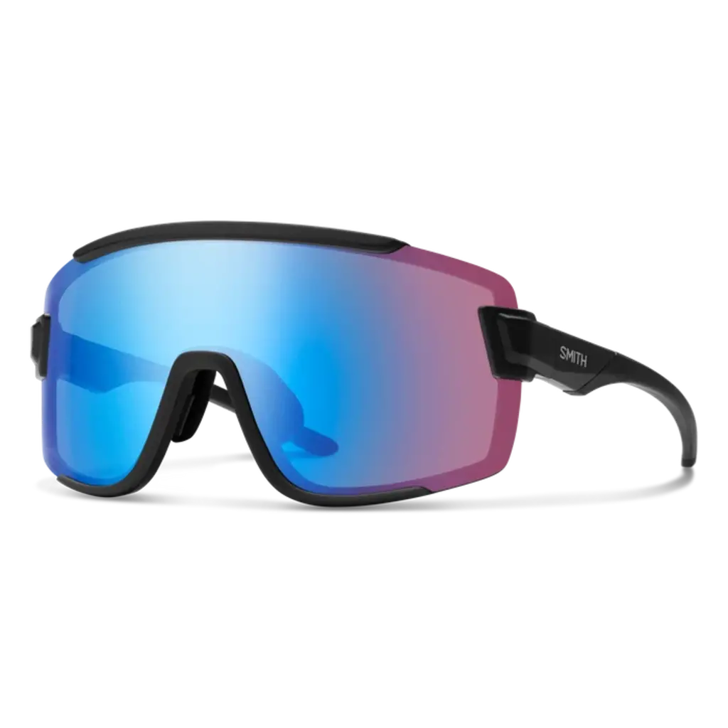 Smith Wildcat Matte Black + ChromaPop Low Light Rose Blue Mirror