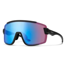 Smith Wildcat Matte Black + ChromaPop Low Light Rose Blue Mirror