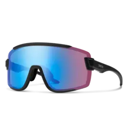 Smith Wildcat Matte Black + ChromaPop Low Light Rose Blue Mirror