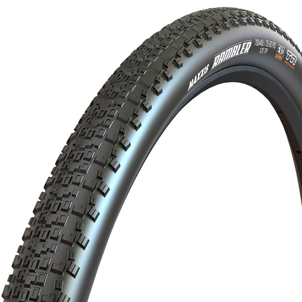 Rambler, Gravel Tire, 700x45C, Folding, Tubeless Ready, HYPR-X, EXO, 120TPI, Black