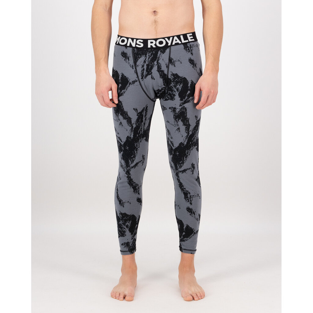 Mons Royale Cascade Merino Base Layer Legging-Mtn Pixel Grey