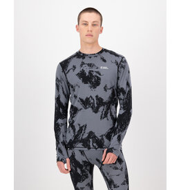 Mons Royale Cascade Merino Base Layer Long Sleeve-Mtn Pixel Grey