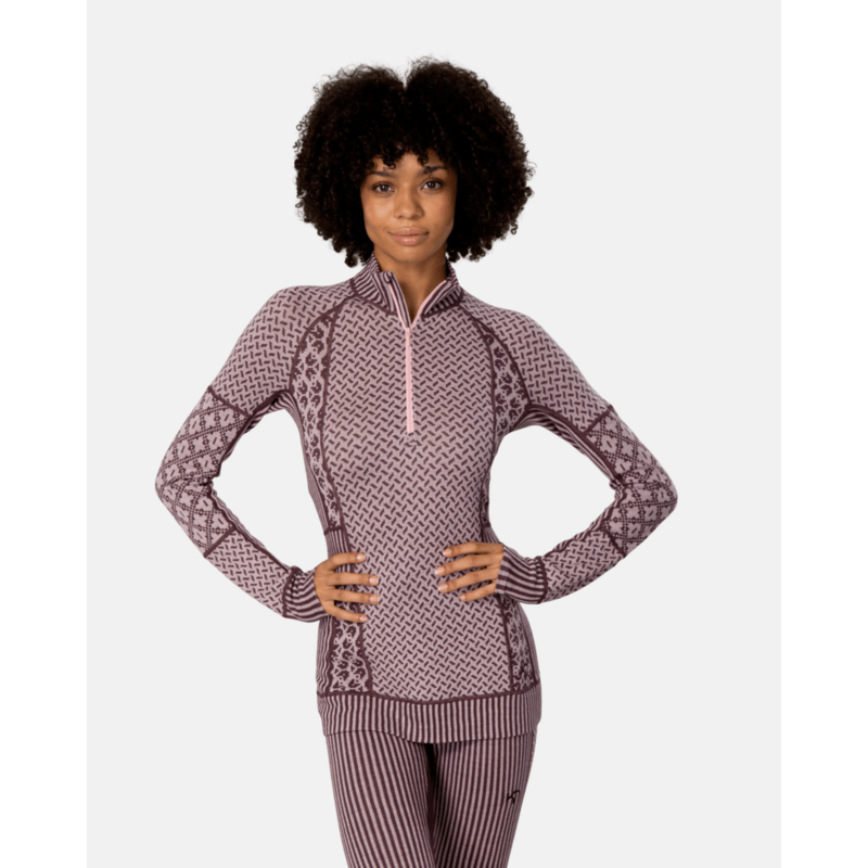 Kari Traa Smekker Half Zip Base Layer, Cocoa Powder 2027