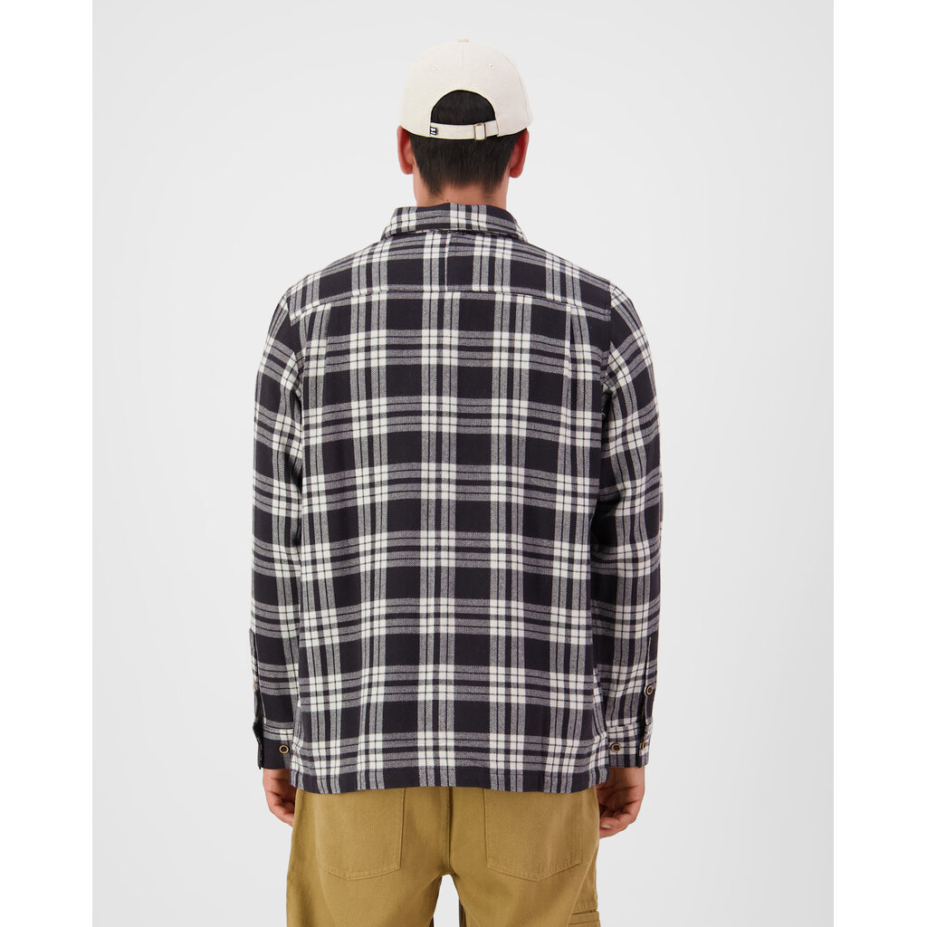 Mons Royale AT Merino Flannel Long Sleeve Shirt, Black