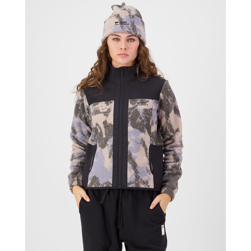 Mons Royale Pileup Wool Fleece Jacket, Mountain Camo/Moonstone