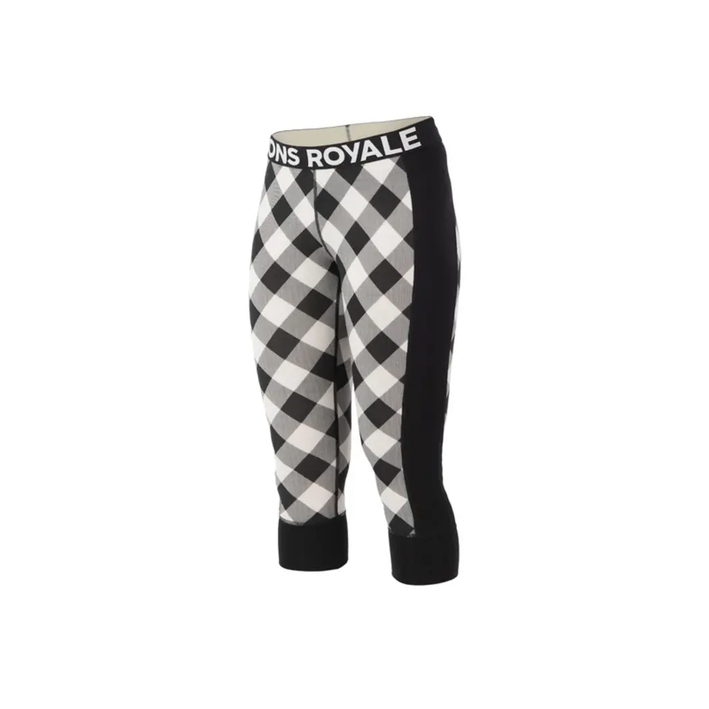 Mons Royale Cascade Merino Base Layer 3/4 Legging, Checkered