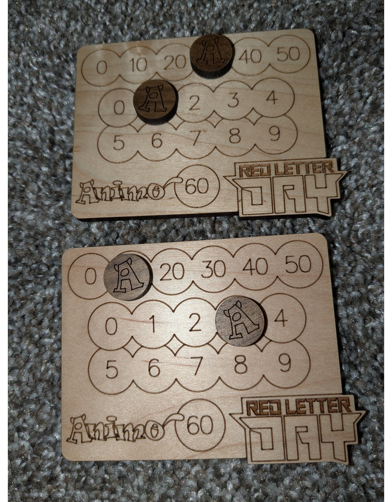 Pair of Custom Wooden Score Cards