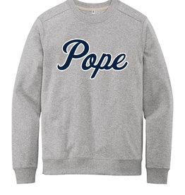 District Cursive POPE Sweatshirt in Light Heather Grey