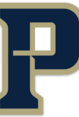Sticker Mule STICKER - "P" in Navy and Gold Outline (2.5" x 3")