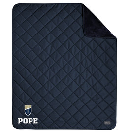 Eddie Bauer BLANKET - Navy Reversible Blanket with Shield + POPE Logo