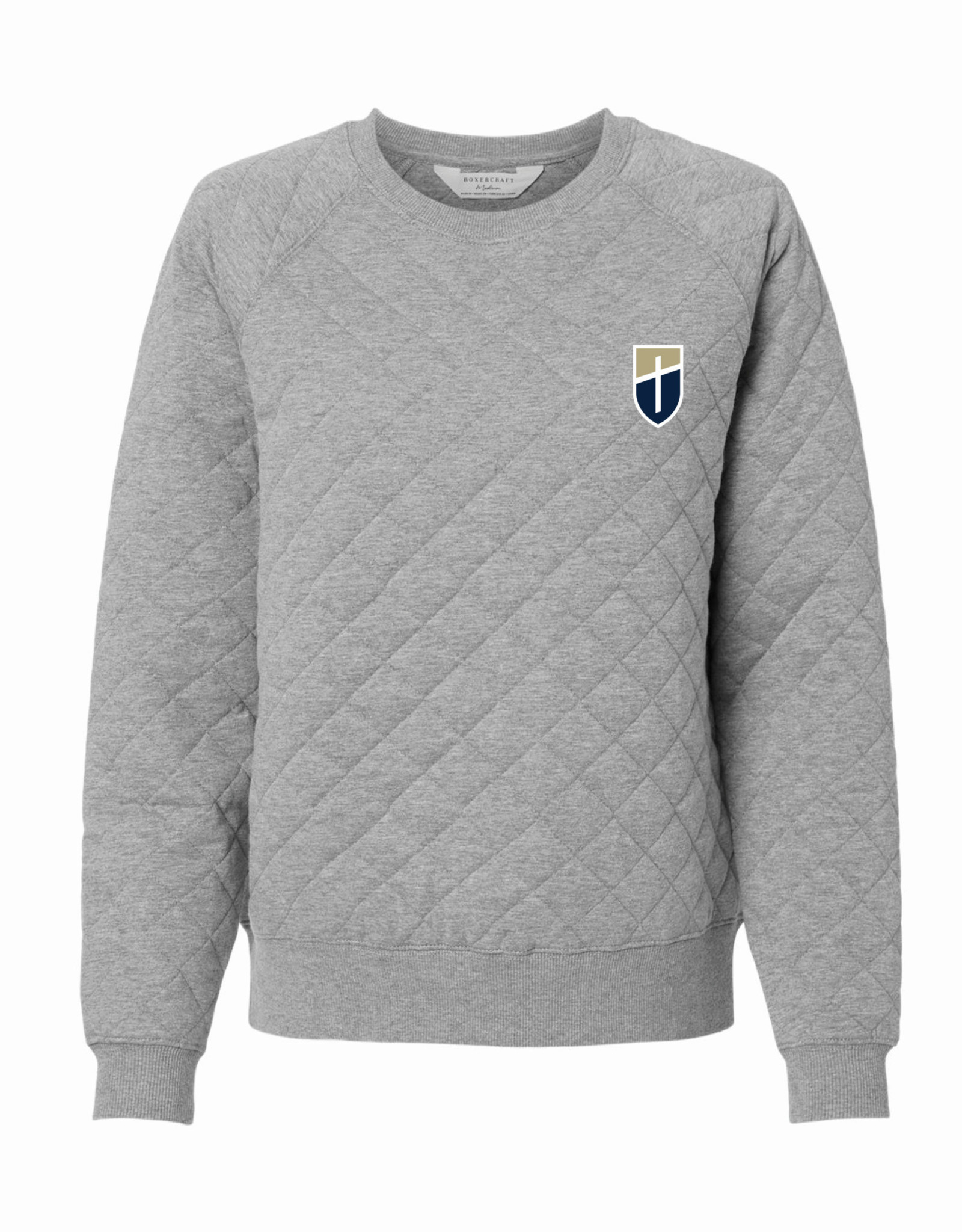 Boxercraft Gray Quilted Pullover with Shield