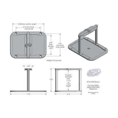 XS POWER 573 XS POWER BATTERY HOLD DOWN