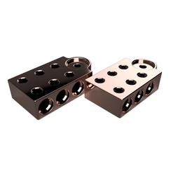 XS POWER 700 Series Copper Terminal Blocks, 1/0, 6 Spots, M6/M8 Bolts, Pair