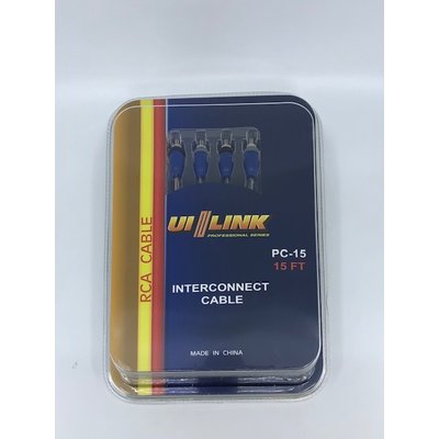 UI LINK PC-15 15FT RCA CABLES PROFESSIONAL SERIES