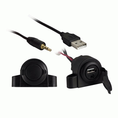 INSTALL BAY IBR72 3.5MM AUX Audio Input USB Charge/Data Ext