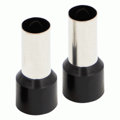 INSTALL BAY FRL10BK FERRULES - BLACK 1/0GA - 50 PER BAG