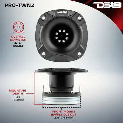 DS18 PRO-TWN2 DS18 NEO 3" HIGH COMPRESSION  PRO TWEETER