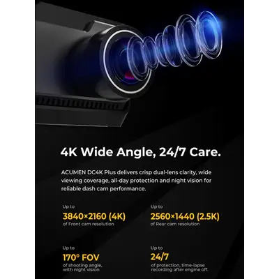 Acumen DC4K-PLUS ACUMEN 4K GPS DUAL DASH CAM