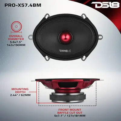 DS18 PRO-X57.4BM DS18 PRO 5X7" 175W MIDRANGE SPK