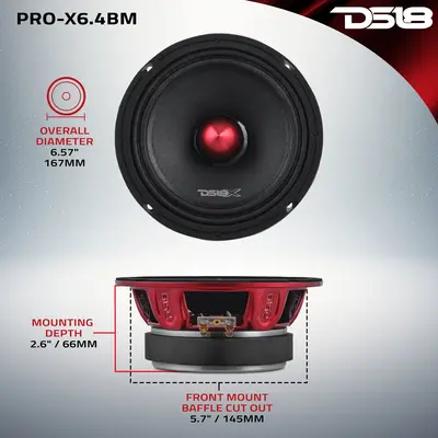 DS18 PRO-X6.4BM DS18 PRO 500W 6.5" MIDRANGE