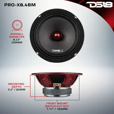 DS18 PRO-X8.4BMPK DS18 PRO 8" MID /1" TWEETER COMBO