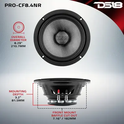 DS18 PRO-CF8.4NR DS18 8" NEO 600W MIDBASS