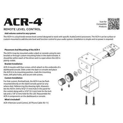 AUDIO CONTROL ACR-4 AUDIOCONTROL EPIC PRO BASS KNOB