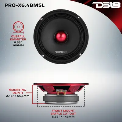 DS18 PRO-X6.4BMSL DS18 250W 6.5" SPK SLIM