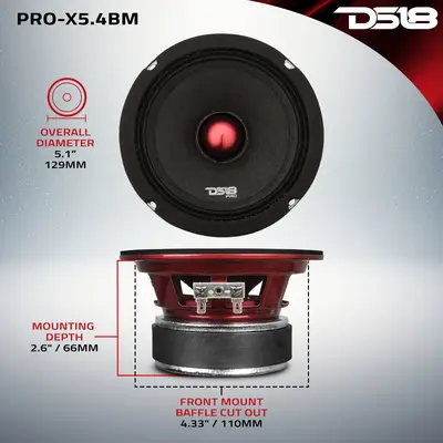DS18 PRO-X5.4BM DS18 400W 5.25" PRO MIDRANGE