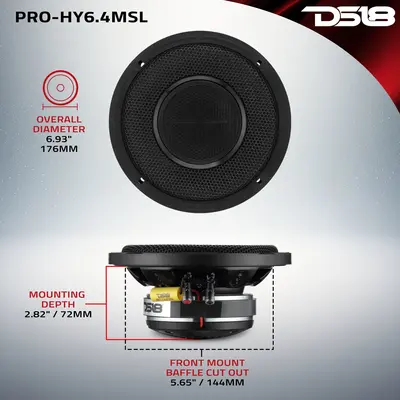 DS18 PRO-HY6.4MSL DS18 300W 6.5" FULLRANGE SPK
