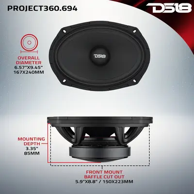 DS18 PROJECT360.694 DS18 300W 6X9" MIDRANGE SPEAKER