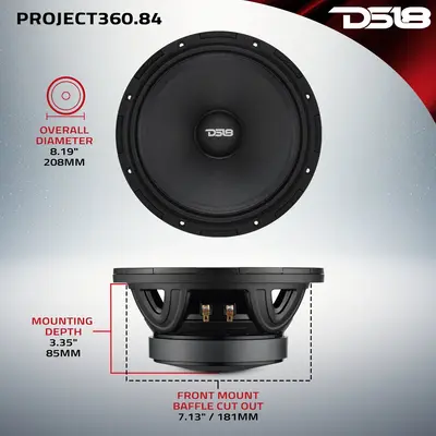 DS18 PROJECT360.84 DS18 8" 300W RMS MIDRANGE SPEAKER